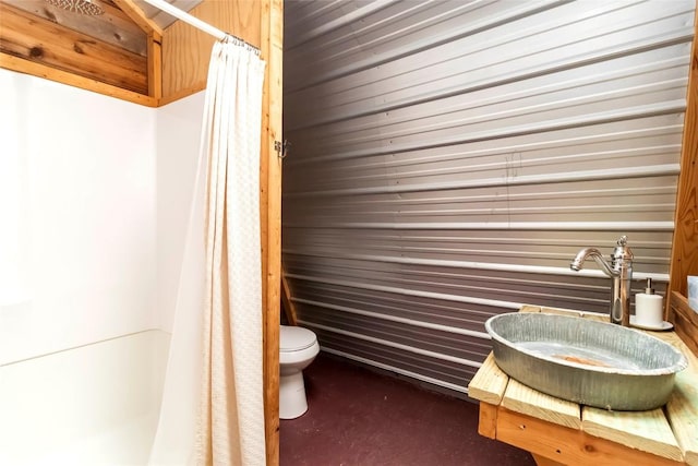 208 Old Potato Rd, Paige, TX 78659 - full bath with a shower with curtain and vanity