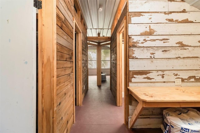 208 Old Potato Rd, Paige, TX 78659 - corridor with wood walls