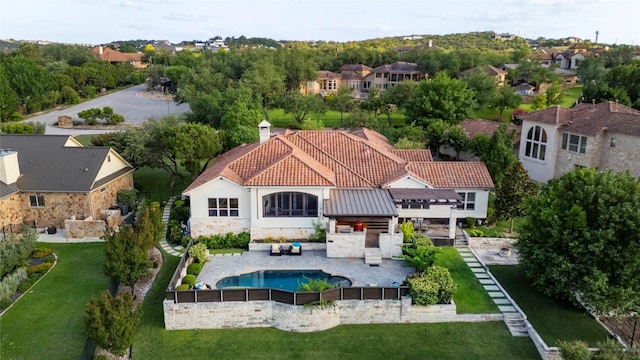 3810 Pawnee Pass, Austin, TX 78738 - aerial view of residential area featuring a pool