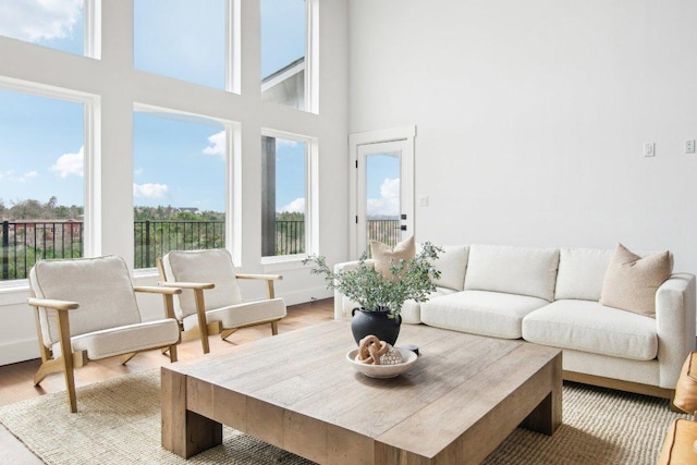 169 Tall Forest Dr, Bastrop, TX 78602 - living room with a towering ceiling and wood finished floors