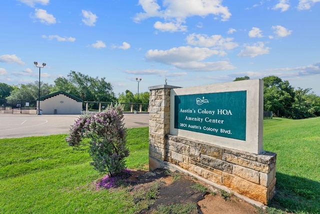 3526 Wickham Ln, Austin, TX 78725 - community sign with a yard