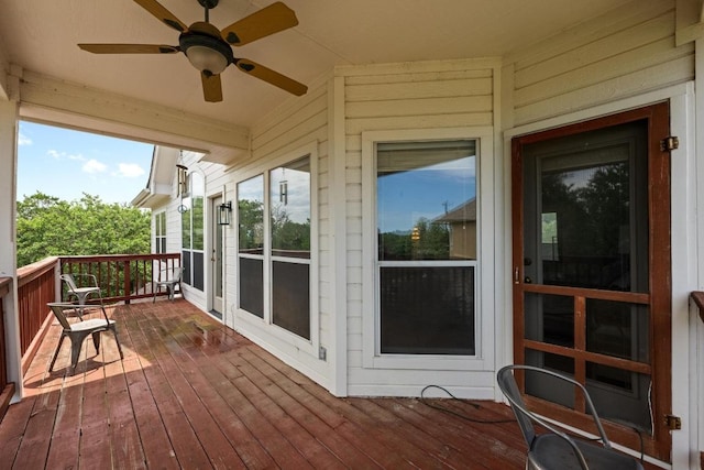 707 Malabar St, Lakeway, TX 78734 - wooden terrace with a ceiling fan