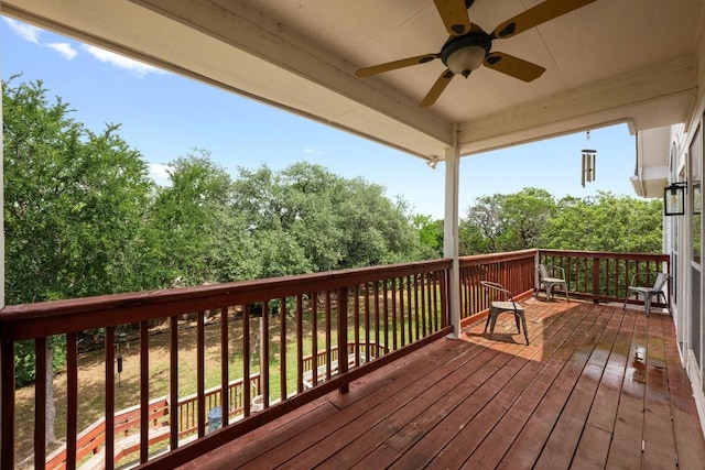 707 Malabar St, Lakeway, TX 78734 - deck featuring a ceiling fan