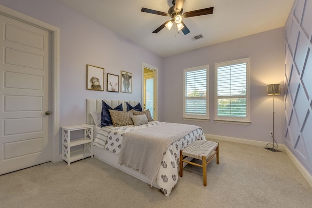 2800 Crystal Falls Pkwy, Leander, TX 78641 - bedroom featuring light colored carpet and ceiling fan