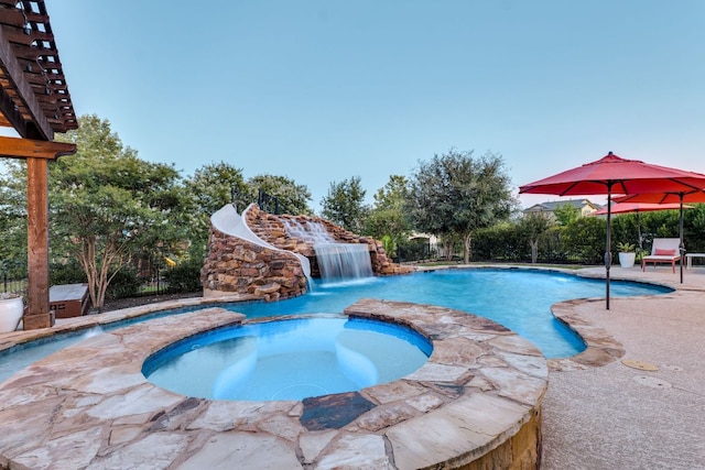 2800 Crystal Falls Pkwy, Leander, TX 78641 - view of swimming pool with a patio area and a pool with connected hot tub