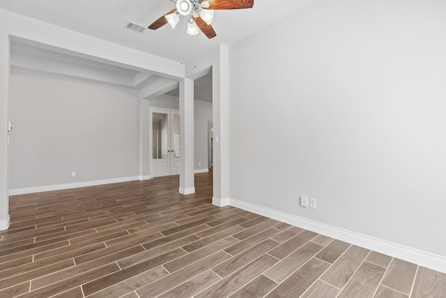 3604 Mercer Rd, Georgetown, TX 78628 - empty room with a ceiling fan and wood finished floors