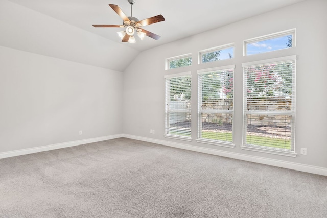 3604 Mercer Rd, Georgetown, TX 78628 - carpeted spare room featuring a ceiling fan and vaulted ceiling