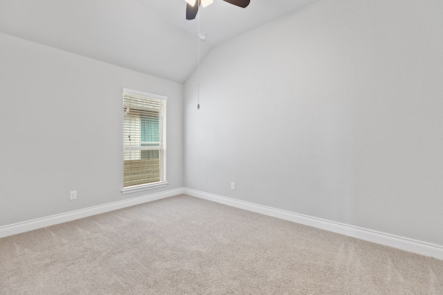 3604 Mercer Rd, Georgetown, TX 78628 - empty room featuring a ceiling fan, lofted ceiling, and carpet flooring