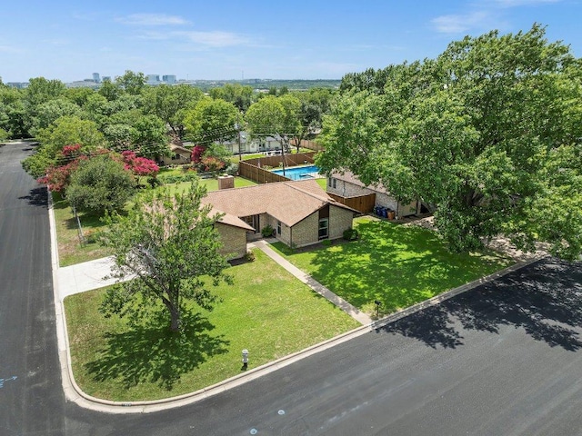 2403 N Shields Dr, Austin, TX 78727 - view from above of property with a pool area