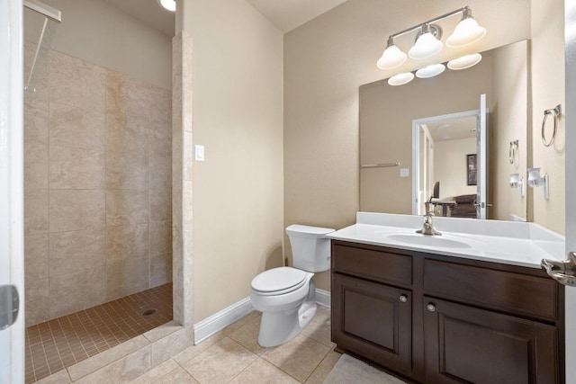14405 Laurinburg Dr, Austin, TX 78717 - full bath with tiled shower, vanity, and tile patterned floors