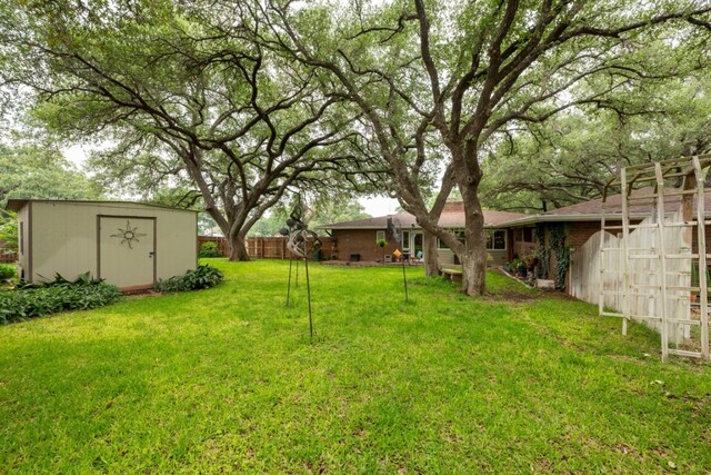 507 Flamingo Cir, Marble Falls, TX 78654 - view of yard with a storage unit