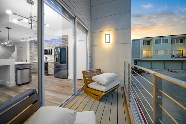 604 N Bluff Dr Unit 247, Austin, TX 78745 - view of balcony at dusk