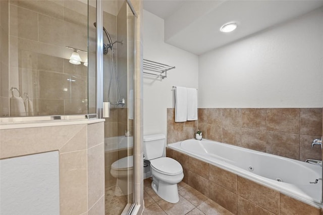 1115 Kinney Ave Unit 6, Austin, TX 78704 - full bathroom with a jetted tub, a shower stall, and tile patterned flooring