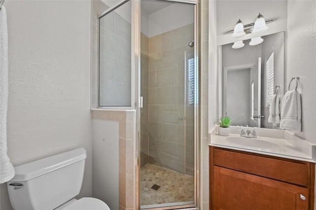 1115 Kinney Ave Unit 6, Austin, TX 78704 - bathroom featuring vanity, a shower stall, and a textured wall