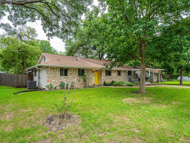 6801 Bryn Mawr Dr, Austin, TX 78723 - ranch-style home featuring stone siding and a carport