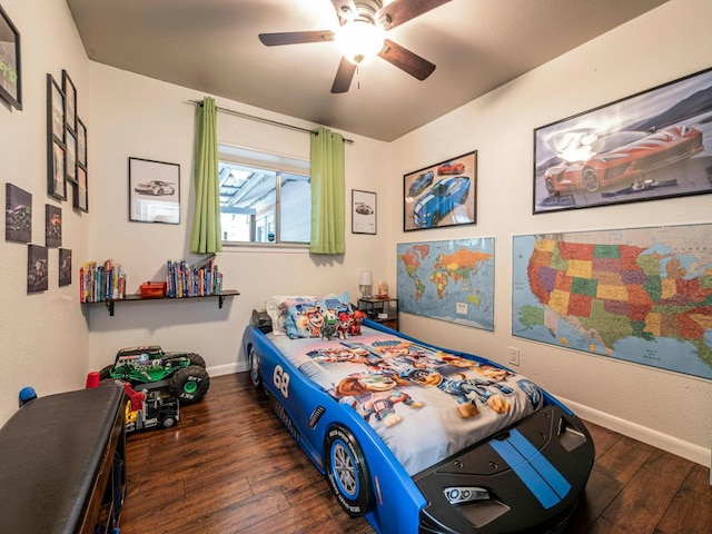 6801 Bryn Mawr Dr, Austin, TX 78723 - bedroom with hardwood / wood-style floors and a ceiling fan