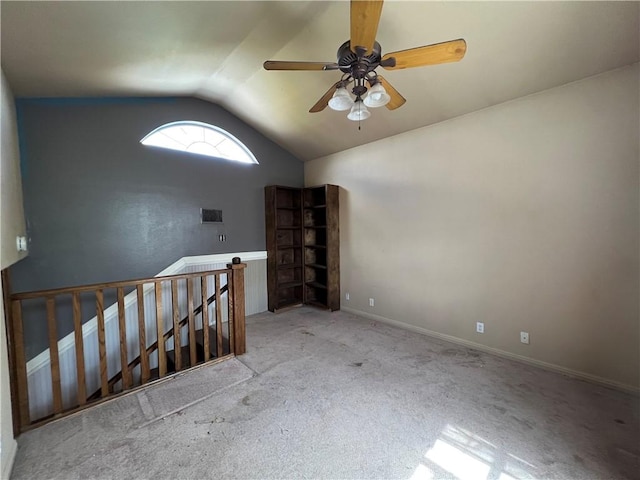 2120 Fm 1704, Elgin, TX 78621 - carpeted spare room with vaulted ceiling and a ceiling fan