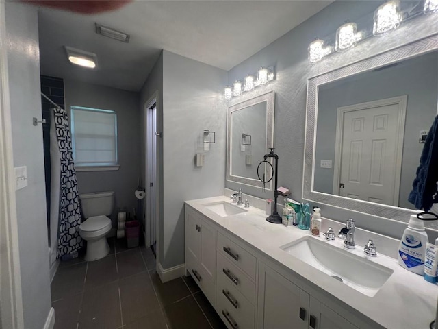 2120 Fm 1704, Elgin, TX 78621 - full bath featuring double vanity, tile patterned flooring, and a shower with shower curtain