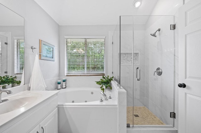 15213 Mallard Green Ln, Austin, TX 78728 - full bath with a jetted tub, vanity, and a stall shower