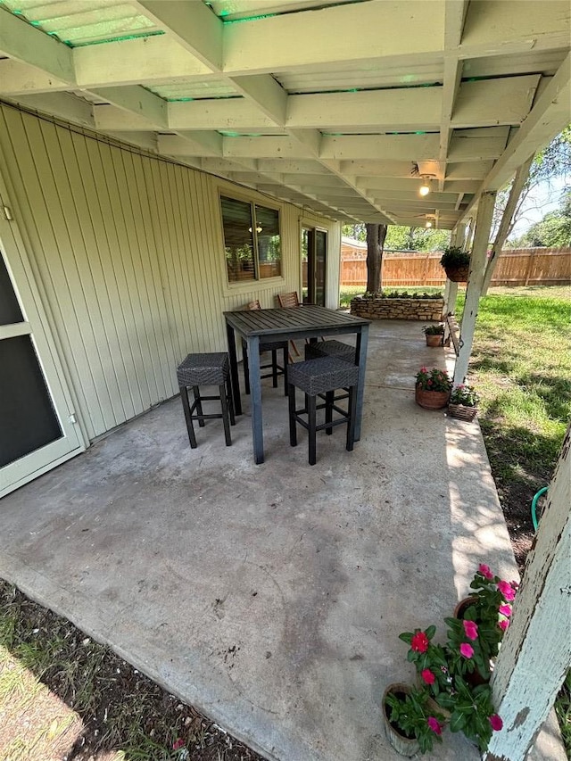 3205 Whites Dr, Austin, TX 78735 - fenced backyard featuring outdoor dining area and a patio