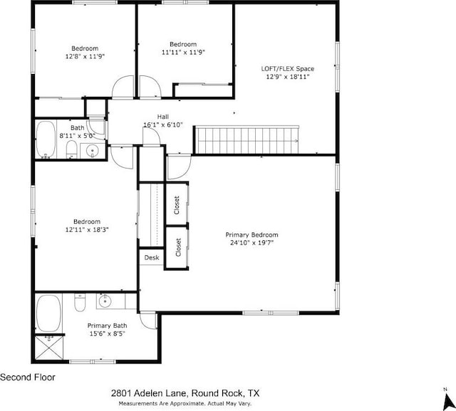 2801 Adelen Ln, Round Rock, TX 78664 - view of property floor plan