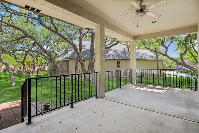 136 Trail Of The Flowers, Georgetown, TX 78633 - view of patio with a ceiling fan