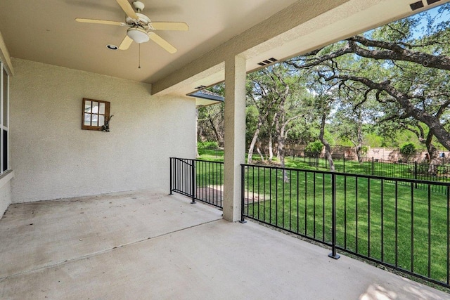 136 Trail Of The Flowers, Georgetown, TX 78633 - view of patio featuring a ceiling fan