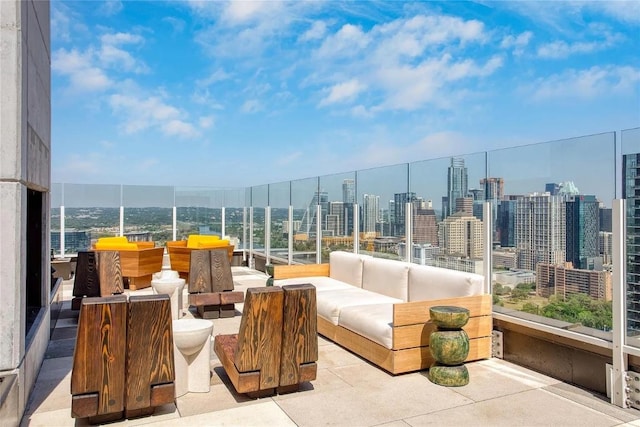 48 E Ave Unit 2707, Austin, TX 78701 - patio / terrace featuring a view of skyline and outdoor lounge area