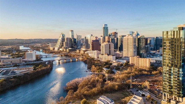 48 E Ave Unit 2707, Austin, TX 78701 - view of city skyline with a large body of water and a notable bridge