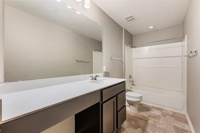 101 Crimson Ln, Kyle, TX 78640 - bathroom featuring vanity, bathtub / shower combination, and stone finish floors