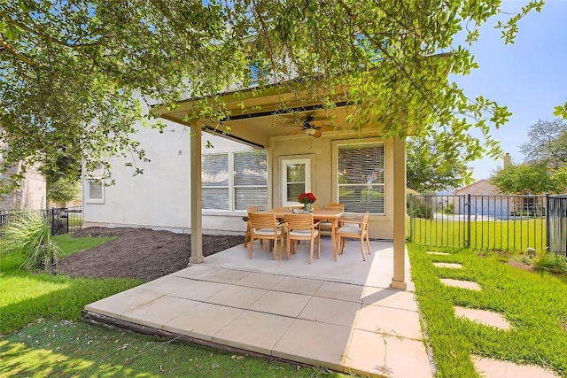 65 White Magnolia Cir, Lakeway, TX 78734 - view of patio featuring a ceiling fan