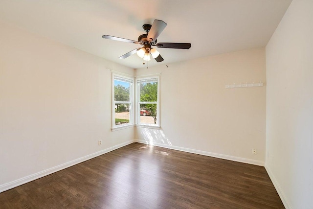 212 W 55th St, Austin, TX 78751 - spare room with dark wood-style floors and ceiling fan
