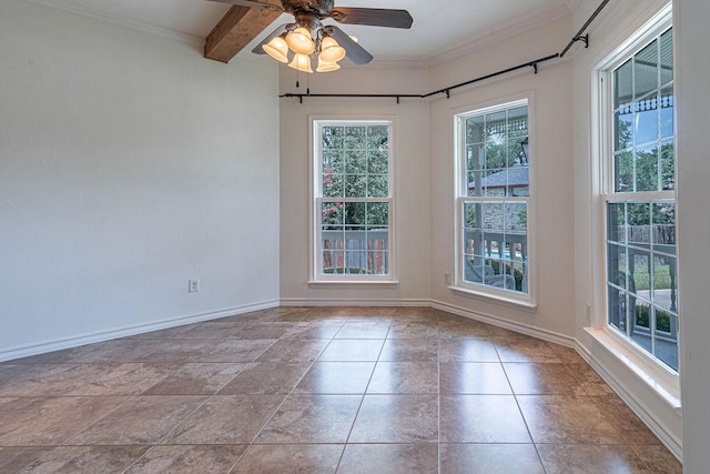 208 Norwood Cv, Georgetown, TX 78628 - empty room featuring ceiling fan and crown molding