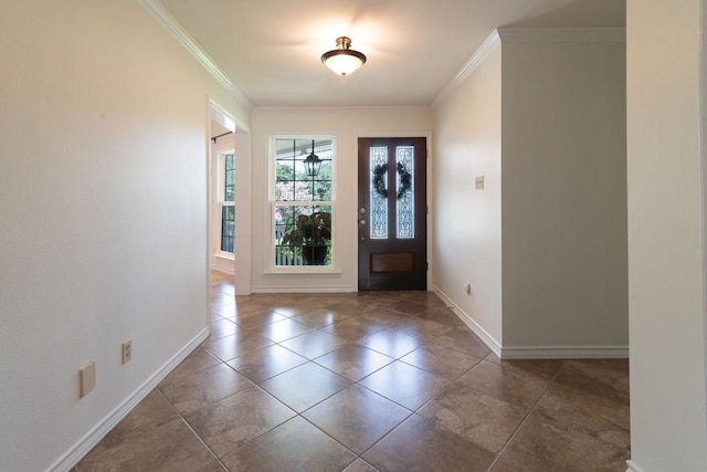 208 Norwood Cv, Georgetown, TX 78628 - entrance foyer featuring crown molding and tile patterned floors