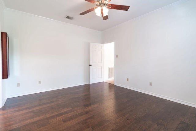 208 Norwood Cv, Georgetown, TX 78628 - unfurnished room with wood finished floors, a ceiling fan, and ornamental molding