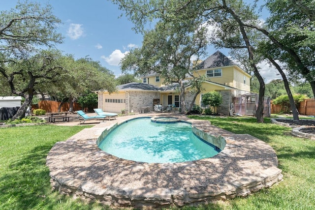 208 Norwood Cv, Georgetown, TX 78628 - view of pool with a patio and a pool with connected hot tub
