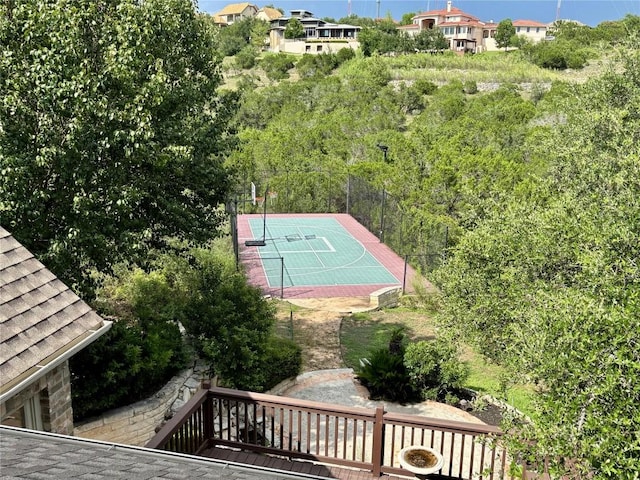 1733 Canonero Dr, Austin, TX 78746 - view of basketball court featuring a tennis court
