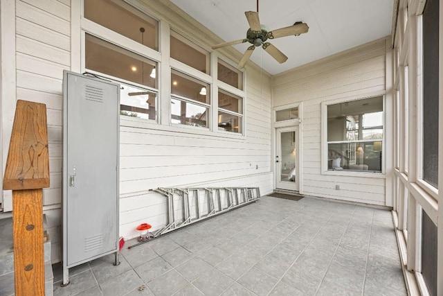 100 Broad Vista Ct, Georgetown, TX 78628 - unfurnished sunroom featuring ceiling fan