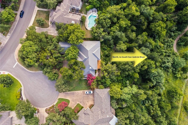100 Broad Vista Ct, Georgetown, TX 78628 - aerial view of property and surrounding area with a pool