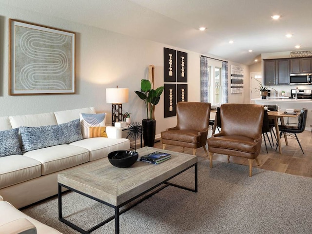 720 Sun Grove Trl, Georgetown, TX 78628 - living area featuring recessed lighting and light wood finished floors