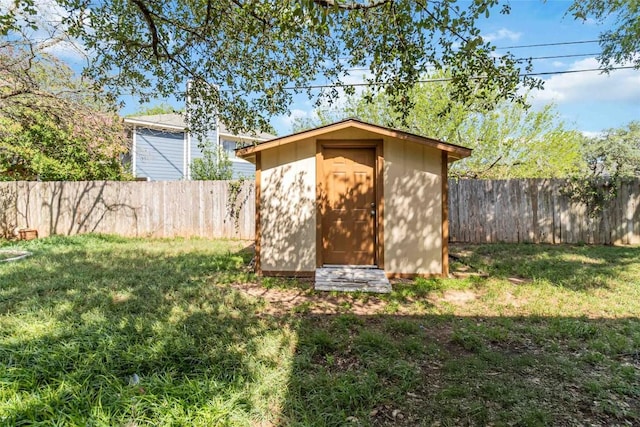 6100 Open Range Trl, Austin, TX 78749 - view of shed with a fenced backyard