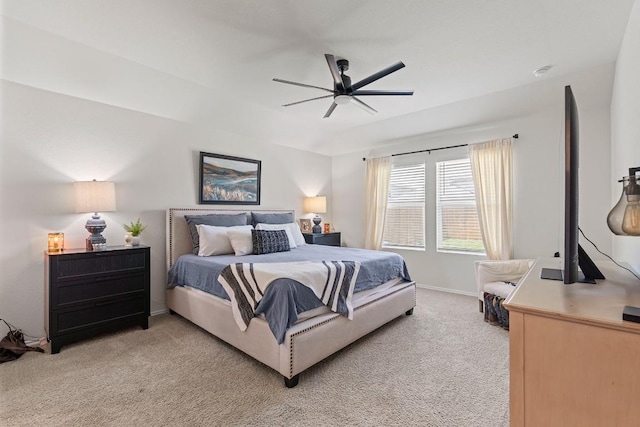 11817 Rush Ln, Elgin, TX 78621 - bedroom with light carpet and a ceiling fan