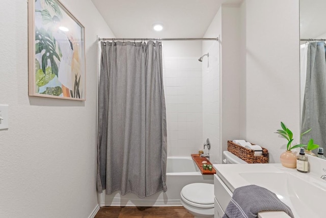 11817 Rush Ln, Elgin, TX 78621 - full bathroom featuring vanity and shower / bath combo with shower curtain