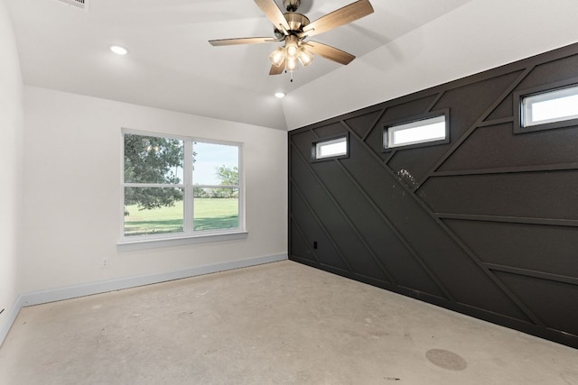 2119 Blackhawk Loop, Belton, TX 76513 - unfurnished room with concrete flooring, healthy amount of natural light, recessed lighting, and a ceiling fan