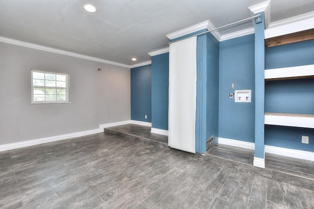 803 Easy Day Cv, Austin, TX 78745 - empty room with crown molding, wood finished floors, and recessed lighting