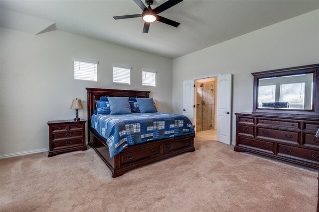 1624 Stone House Dr, New Braunfels, TX 78132 - bedroom featuring light carpet, multiple windows, and ceiling fan