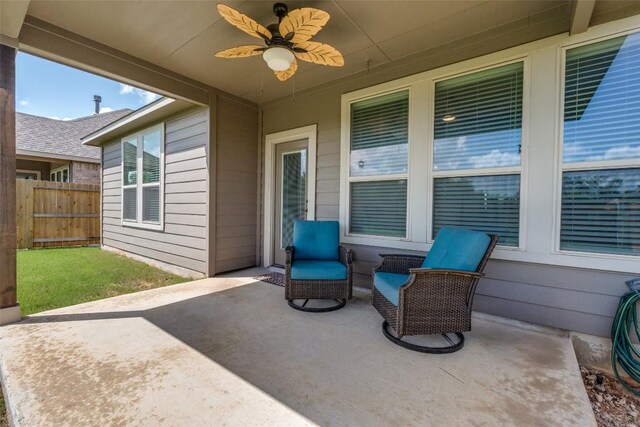 1624 Stone House Dr, New Braunfels, TX 78132 - view of patio featuring ceiling fan