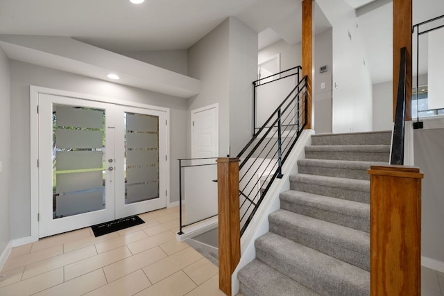 5210 Rain Creek Pkwy, Austin, TX 78759 - entrance foyer with stairs, recessed lighting, and french doors