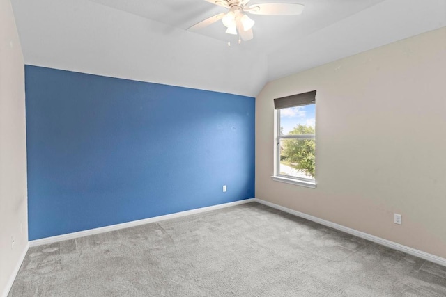 112 Florenz Ln, Georgetown, TX 78628 - carpeted spare room with a ceiling fan and lofted ceiling