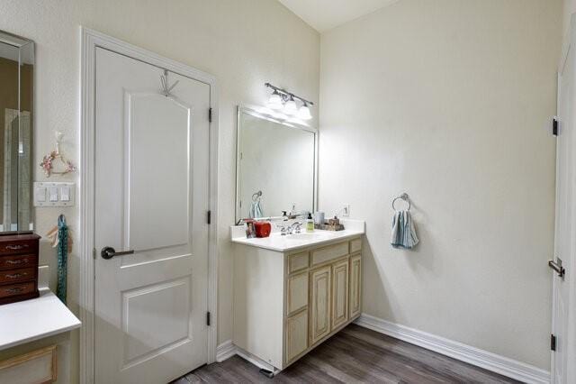 1906 W Moeta Dr, Austin, TX 78734 - full bath with vanity and wood finished floors